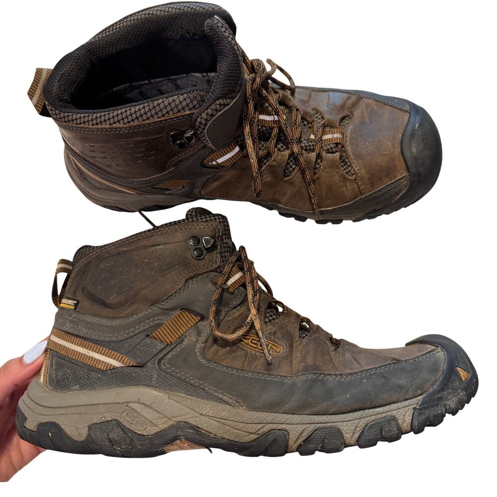 KEEN Targhee III Waterproof Mid Hiking Boots Brown Black Men 10.5 Trail Outdoor